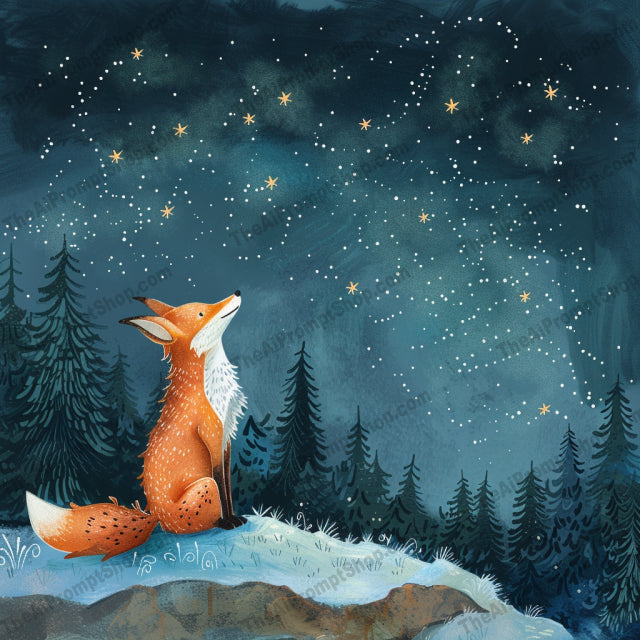 Whimsical Nocturnal Illustration AI MidJourney Image Prompt, 8435Ai, Ai Image Prompt, animal, Animals, artwork, charming, decorative, dreamlike, enchanting, fantasy, flora, illustration, Image Prompt, imaginative, midjourney, nature, night scene, nocturnal, peaceful, Prompt, realism, serene, starlit sky, tranquility, whimsical, wonder