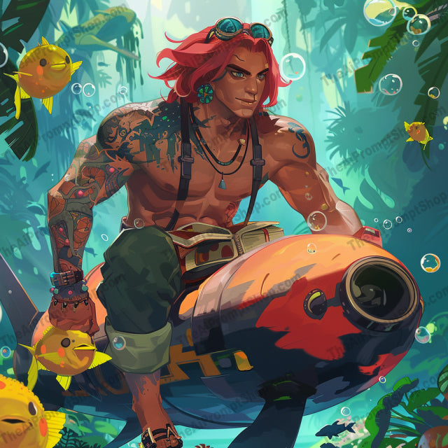 Underwater Warriors AI MidJourney Image Prompt, 9294 Animals, midjourney, underwater, warriors, aquatic, heroes, vivid colors, dynamic, detailed, character design, resilient, heroic, gear, adventure, submarine, fish, tropical, coral, intense, backgrounds, vibrant, seascape, Midjourney, Ai, Ai Image Prompt, Image Prompt, Prompt