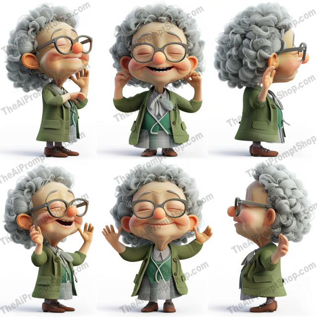 Elderly Character Illustrations AI MidJourney Image Prompt, 8308Ai, Ai Image Prompt, angle, animation, animation character, art, cartoon, character, Character Art, colorful, creative, design, detailed, elderly, expressive, illustration, Image Prompt, inspiration, midjourney, pose, Prompt, senior, storytelling, vintage, wardrobe, whimsical