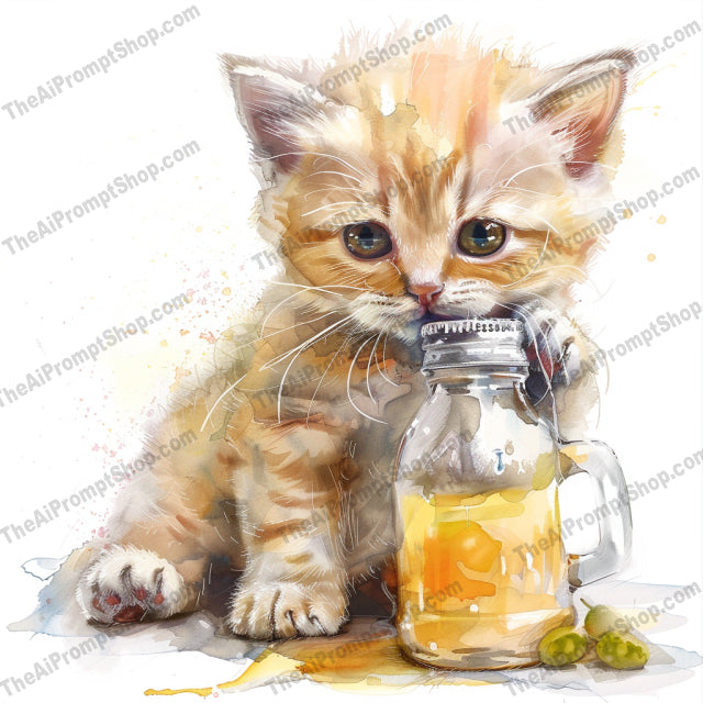 Cute Animals with Bottled Drinks AI MidJourney Image Prompt, 9480 Animals, midjourney, cute animals, bottle drinks, watercolor, illustration, whimsical, charming, rabbit, kitten, reindeer, penguin, light-hearted, endearing, playful, fun, art, decorative, animal art, painting, drink theme, adorable, Midjourney, Ai, Ai Image Prompt, Image Prompt, Prompt