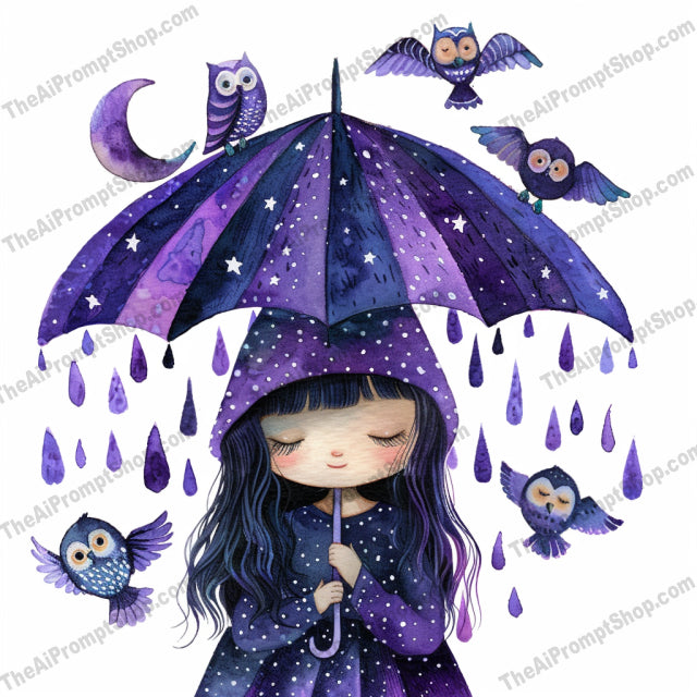 Whimsical Umbrella Girl Art AI MidJourney Image Prompt, 9440 Storybook Illustrations, midjourney, whimsical, umbrella, girl, storybook, illustration, fantasy, magic, enchanting, colorful, vibrant, imaginative, art, decor, design, creative, playful, unique, detailed, beautiful, charming, Midjourney, Ai, Ai Image Prompt, Image Prompt, Prompt