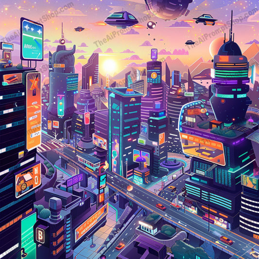 Vibrant Fantasy and Sci-Fi Landscapes AI MidJourney Image Prompt, 8448adventure, Ai, Ai Image Prompt, castle, creative illustration, digital art, dreamlike, enchanted, Fantasy, futuristic, futuristic city, Image Prompt, imaginative worlds, intricate details, landscape, midjourney, nature, Prompt, sci-fi, ship, space, surreal, vibrant colors, village, whimsical