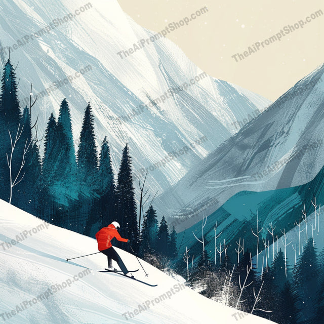 AI MidJourney Image Prompt, Alpine Adventures, 4737Alpine trek, Charming slopes, chat gpt, chat gpt prompts, chatgpt, chatgpt prompts, Illustrated adventure, Landscapes, midjourney, Mountain expedition, Pastel snowscapes, Snowy escapade, Storybook mountains, Stylized peaks, Winter sports charm, Winter wanderlust