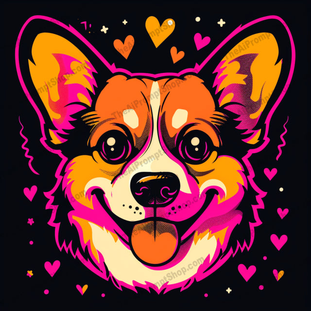 Neon Pop Art Dogs AI MidJourney Image Prompt, 8889 Animals, midjourney, neon, pop art, dog illustrations, vibrant colors, modern art, lively, playful, bright, bold, fun, colorful, canine, pets, animals, artistic, graphic design, contemporary, trendy, eye-catching, decorative, Midjourney, Ai, Ai Image Prompt, Image Prompt, Prompt
