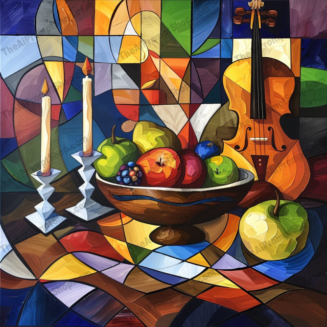 Colorful Geometric Still Lifes AI MidJourney Image Prompt, 8366abstract shapes, Ai, Ai Image Prompt, artistic, bold colors, colorful, contemporary, creative, decorative, dynamic, energetic, eye-catching, geometric, Image Prompt, intricate patterns, Landscapes & Paintings, midjourney, modern art, mosaic, multi-colored, Prompt, puzzle, still life, trendy, unique, vibrant