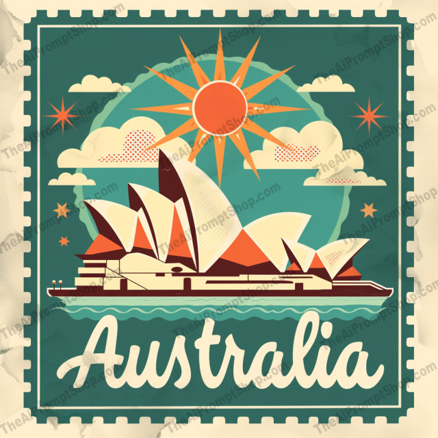 Vintage Travel Poster Art AI MidJourney Image Prompt, 9640 Isometrics & Icons, midjourney, vintage, travel, poster, art, iconic landmarks, countries, retro style, postcard design, Australia, France, Japan, Eiffel Tower, Sydney Opera House, Mount Fuji, sun, clouds, illustration, tourism, vacation, scenery, Midjourney, Ai, Ai Image Prompt, Image Prompt, Prompt