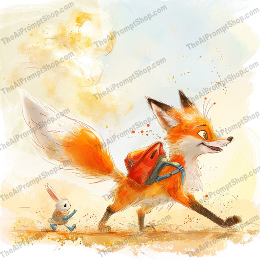 Whimsical Animal Adventures AI MidJourney Image Prompt, 9369 Storybook Illustrations, midjourney, whimsical, animal, adventures, illustration, charming, adorable, vibrant, playful, storybook, child-friendly, fox, penguin, rabbit, turtle, scooter, cute animals, imaginative, colorful, narrative, fantasy, art, Midjourney, Ai, Ai Image Prompt, Image Prompt, Prompt