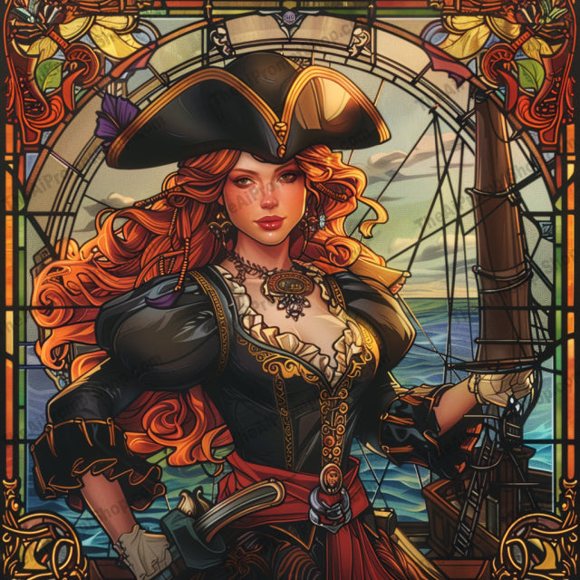 Fantasy Stained Glass Art AI MidJourney Image Prompt, 8971 Landscapes & Paintings, midjourney, fantasy, stained glass, digital art, vibrant colors, intricate details, character art, angel, wizard, pirate, knight, magical, timeless, rich colors, mystical, storytelling, ornate, heroic, mythical, legend, whimsical, Midjourney, Ai, Ai Image Prompt, Image Prompt, Prompt