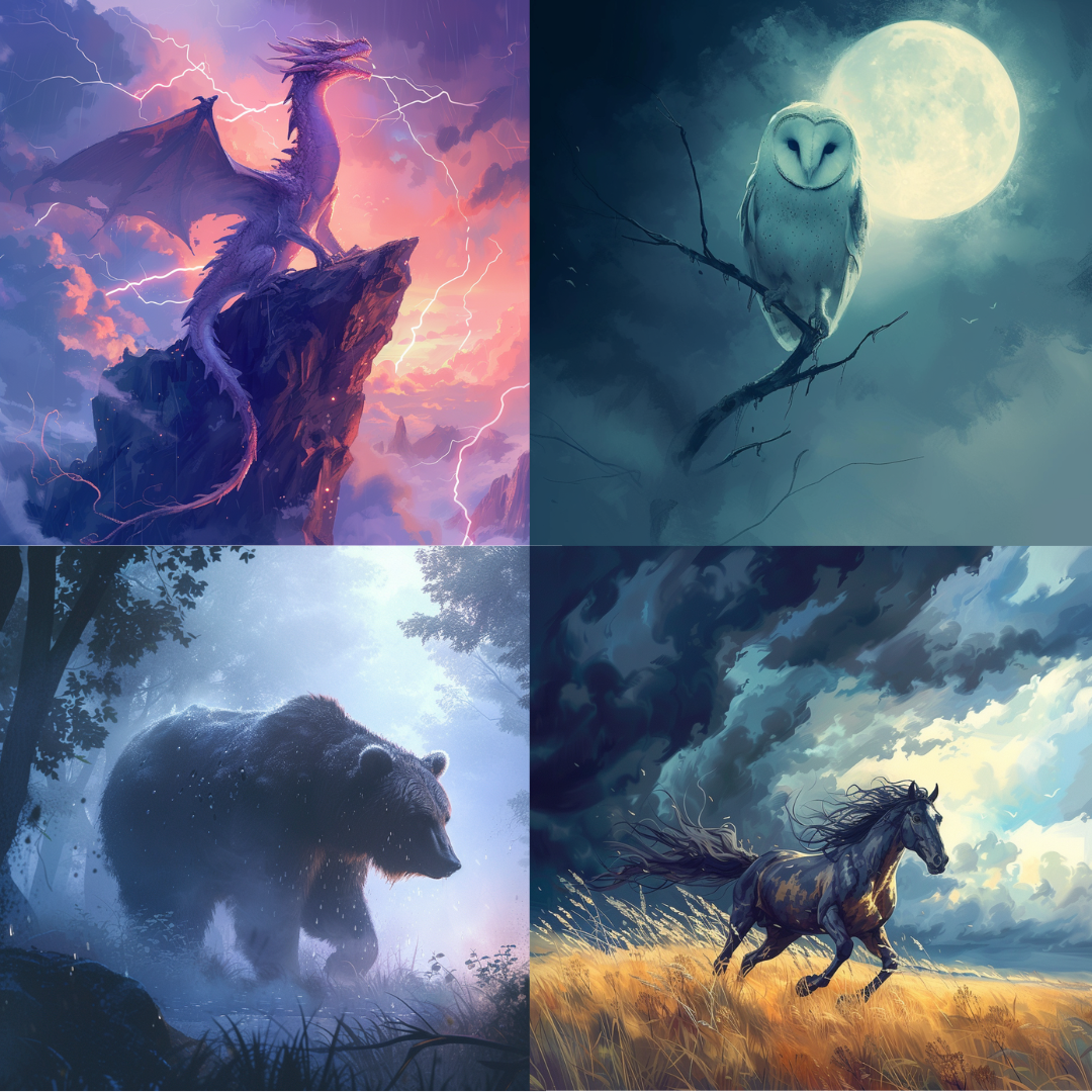 Animal illustration in a fantasy style created from an AI image prompt.