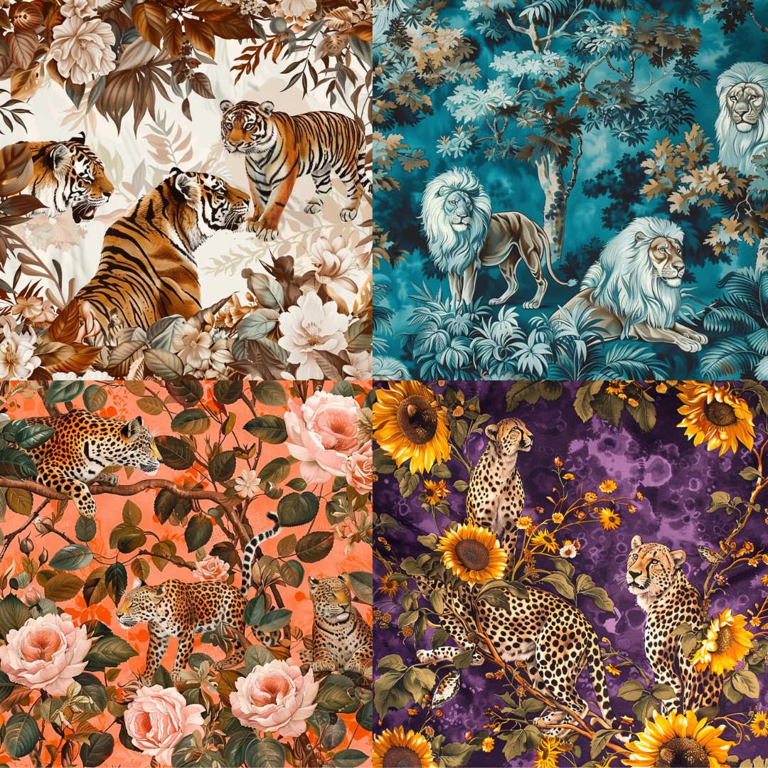 Wild elegance canvas" illustration in a elegant style created from an AI image prompt.