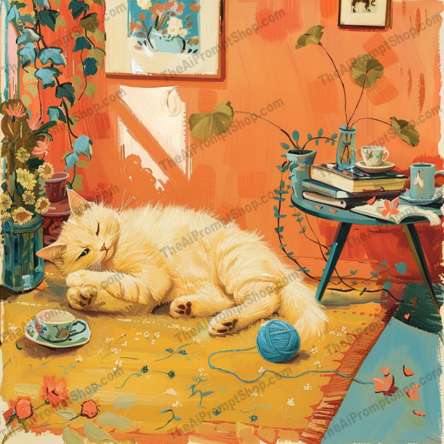 Cozy Cats in Interiors AI MidJourney Image Prompt, 8912 Animals, midjourney, cats, cozy, interior design, illustration, cat lovers, relaxation, warm colors, vibrant, serene, charming, indoor settings, contentment, detailed, whimsical, home decor, artwork, peaceful, decorative, pet, domestic cats, Midjourney, Ai, Ai Image Prompt, Image Prompt, Prompt