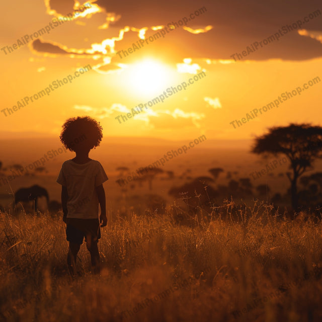 Children in Nature AI MidJourney Image Prompt, 8647Ai, Ai Image Prompt, Animation & Cartoons, backlight, beauty, children, flowers, grassland, Image Prompt, innocence, landscape, meditation, midjourney, mindfulness, nature, outdoors, peaceful, Prompt, reflection, scenery, serene, silhouette, solitude, sunset, tranquility, wildlife