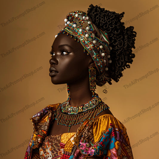 Elegant Ethnic Hairstyles AI MidJourney Image Prompt, 8876 Animals, midjourney, ethnic hairstyles, braids, headwraps, cultural fashion, beaded accessories, traditional hairstyles, modern ethnic styles, cultural heritage, elegant hairstyles, hair fashion, head accessories, ethnic beauty, hair art, fashion photography, cultural appreciation, hairstyle inspiration, hair trends, fashion diversity, tribal aesthetics, ethnic elegance, Midjourney, Ai, Ai Image Prompt, Image Prompt, Prompt