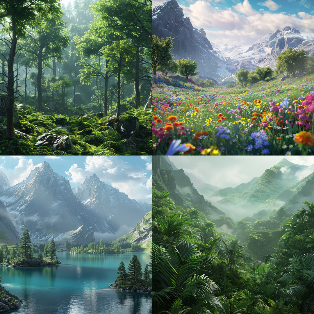 Verdant realms illustration created from an AI image prompt.