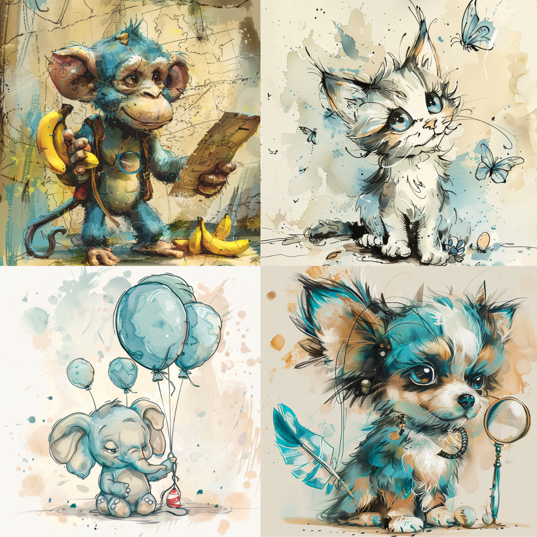 Animal illustration in a storybook style created from an AI image prompt.