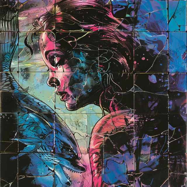 AI MidJourney Image Prompt, Fragmented Fantasia, 4865Artistic storytelling, chat gpt, chat gpt prompts, chatgpt, chatgpt prompts, Colorful fragments, Cracked canvas, Creative expression, Dragon companions, Dreamlike interaction, Enchanted encounters, Fragmented reality, Imaginative children, midjourney, Mosaic art, Mythical connection, Pieces of imagination, Scary, Stylized fantasy, Surreal companionship, Vibrant fantasy, Whimsical bonds