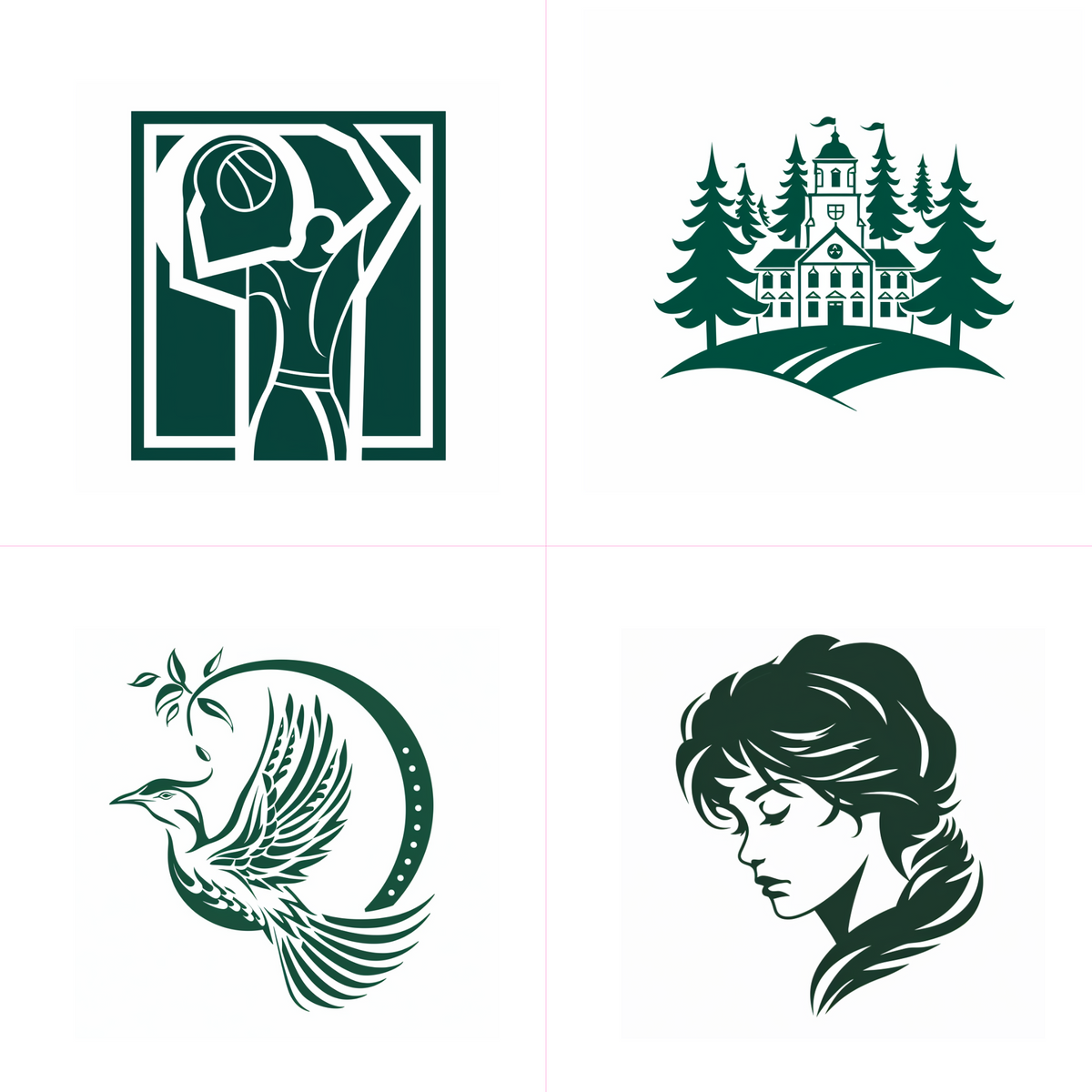 Logos in a elegant style created from an AI image prompt.