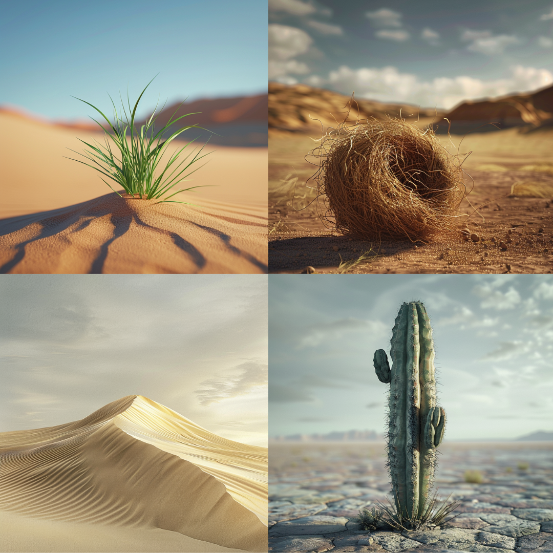 Desert textures illustration created from an AI image prompt.