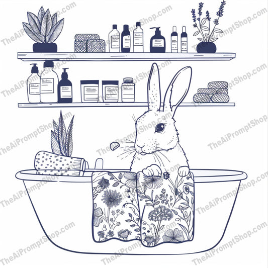 Illustrated Cozy Home Scenes AI MidJourney Image Prompt, 8370Ai, Ai Image Prompt, Animals, bathtub, cats, cozy, decor, detailed, home, illustrated, Image Prompt, interior, intricate, inviting, kitchen, line art, midjourney, nursery, plants, Prompt, rabbits, scenes, shelves, sofa, soft colors, whimsical