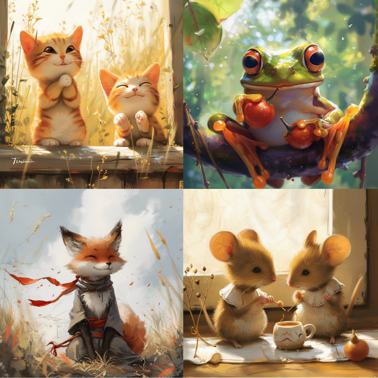 Animal illustration in a storybook style created from an AI image prompt.