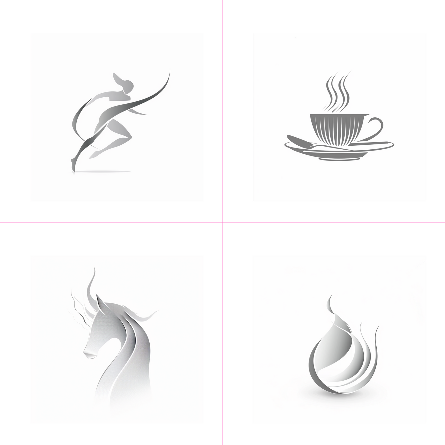 Logos in a abstract style created from an AI image prompt.