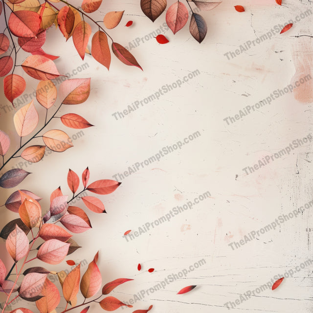 AI MidJourney Image Prompt, Autumn Hues, 4458Autumn leaf patterns, Botanical illustrations, Earthy tones artwork, Fall foliage art, Florals, midjourney, Nature-inspired designs, Organic forms, Pastel autumn leaves, Seasonal flora designs, Serene leaf compositions, Subtle color transitions, Warm color gradients