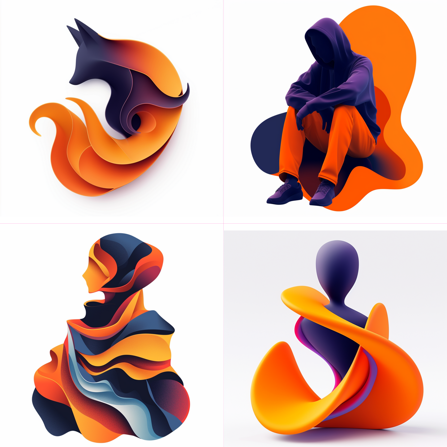 Logos in a abstract style created from an AI image prompt.