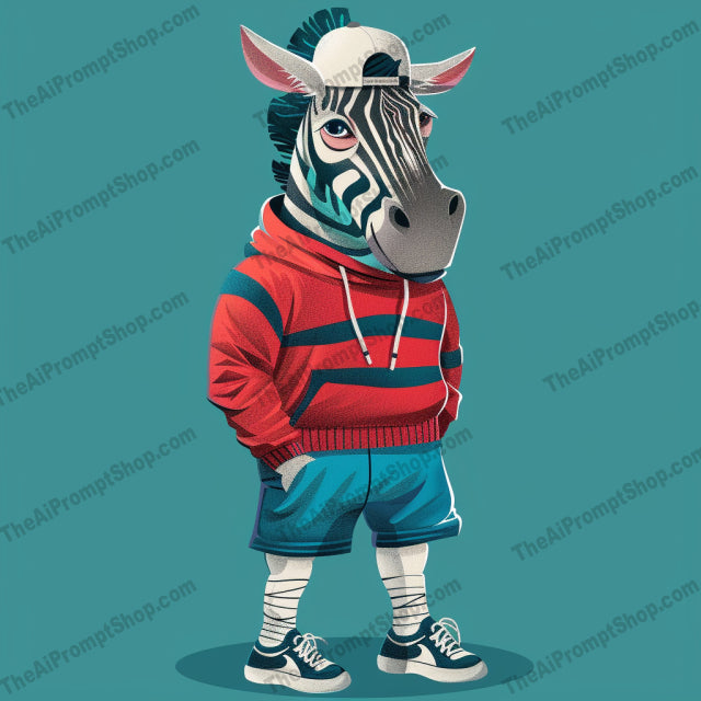 Stylish Animal Portrait Illustration AI MidJourney Image Prompt, 8199animal art, anthropomorphic illustration, character design, colorful background, contemporary illustration, creative designmidjourney, fashionable animal, hipster animal, modern art, modern decor, playful art, pop culture, streetwear, stylish animal, trendy, unique decor, vibrant art, whimsical fashion illustration