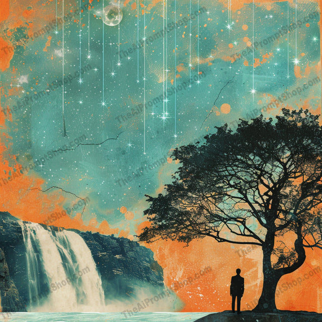 Whimsical Dreamscapes AI MidJourney Image Prompt, 9411 Fantasy, midjourney, whimsical, dreamscape, surreal, landscape, nature, imagination, dreamy, art, creative, fantasy, cityscape, mountains, leaves, butterflies, flowers, waterfall, night sky, silhouette, cat, dog, Midjourney, Ai, Ai Image Prompt, Image Prompt, Prompt