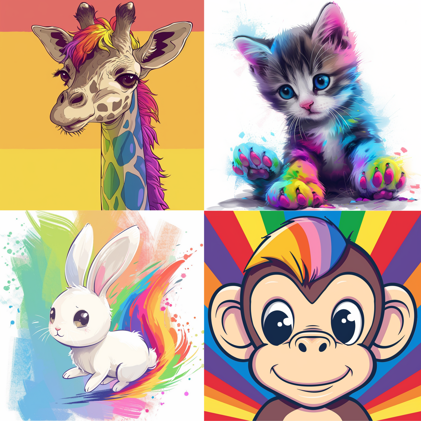 Animal illustration in a cartoon style created from an AI image prompt.