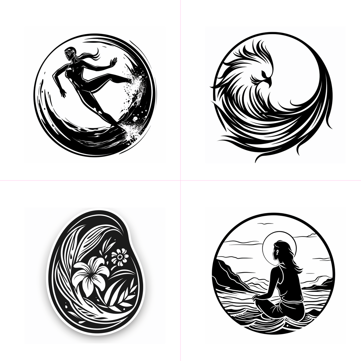 Logos in a elegant style created from an AI image prompt.