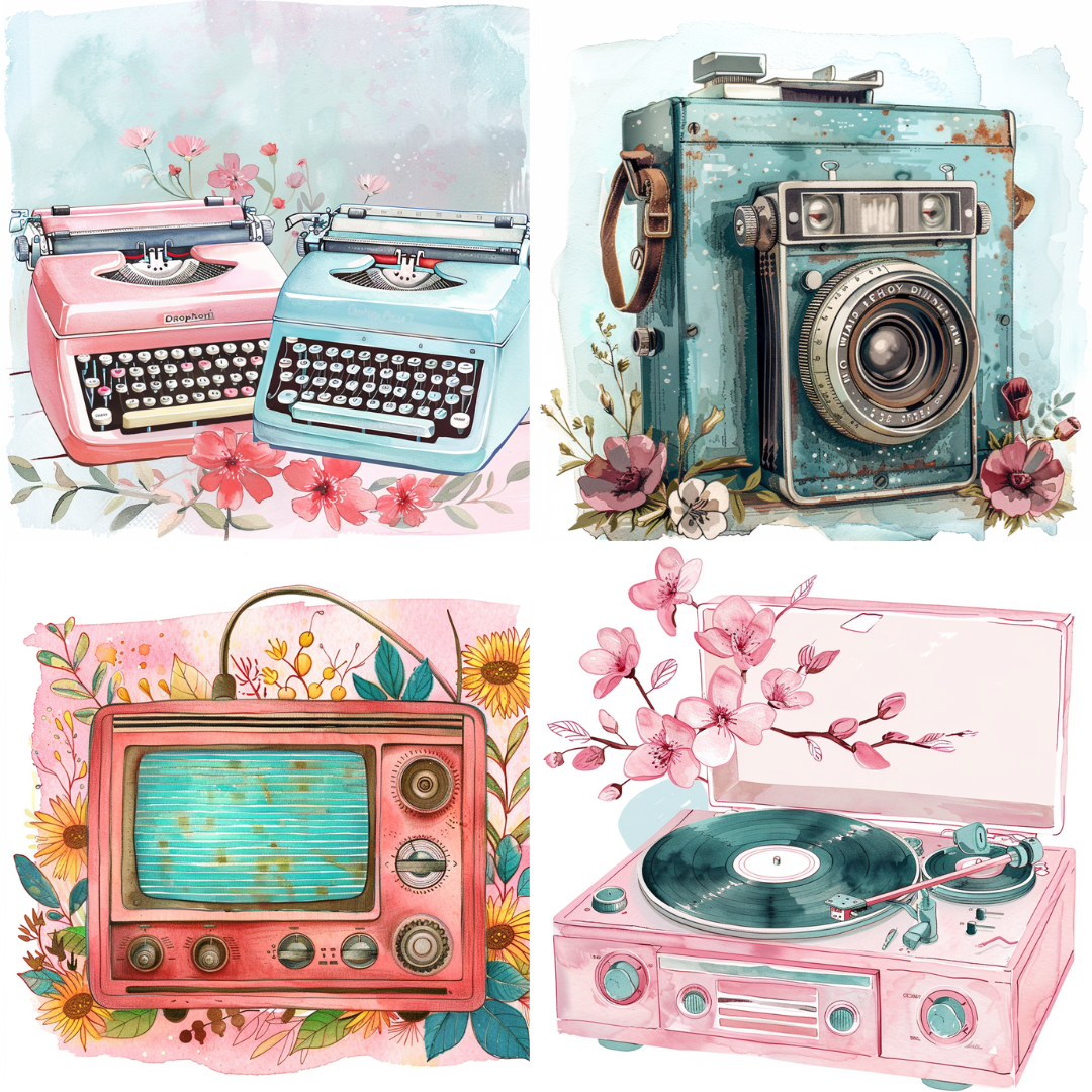Vintage hues watercolor illustration in a vintage-inspired style created from an AI image prompt.
