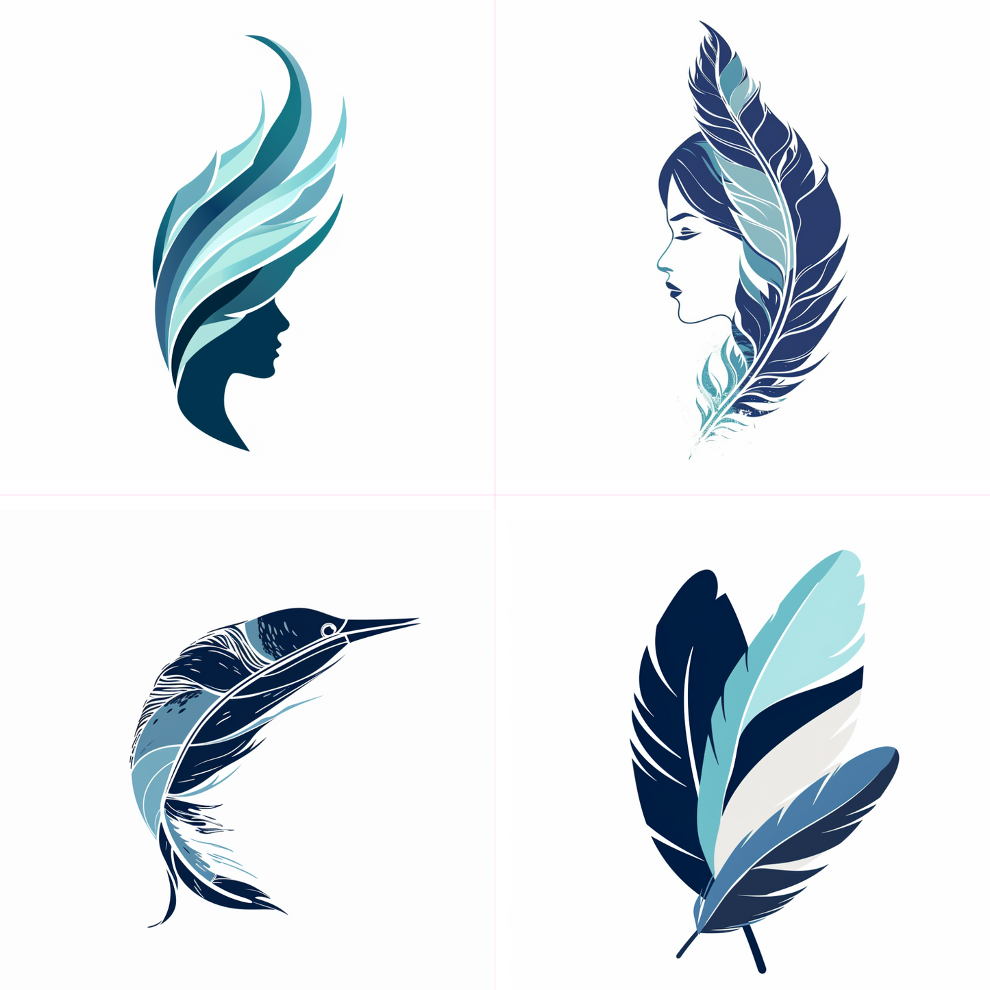Logos in a abstract style created from an AI image prompt.