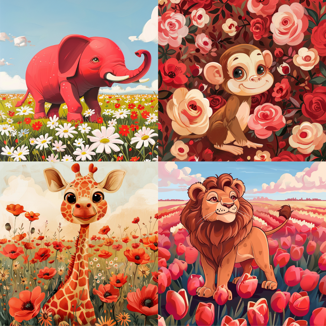 Animal illustration in a storybook style created from an AI image prompt.