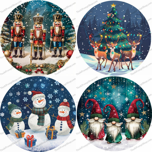 Festive Winter Wonderland AI MidJourney Image Prompt, 8860 Character Art, midjourney, festive, winter, winter wonderland, holiday, Christmas, nutcrackers, reindeer, snowmen, gnomes, snow, Christmas tree, presents, twinkling stars, magic, joyful, whimsical, holiday season, snowy landscape, adorned Christmas tree, magical holiday, Midjourney, Ai, Ai Image Prompt, Image Prompt, Prompt