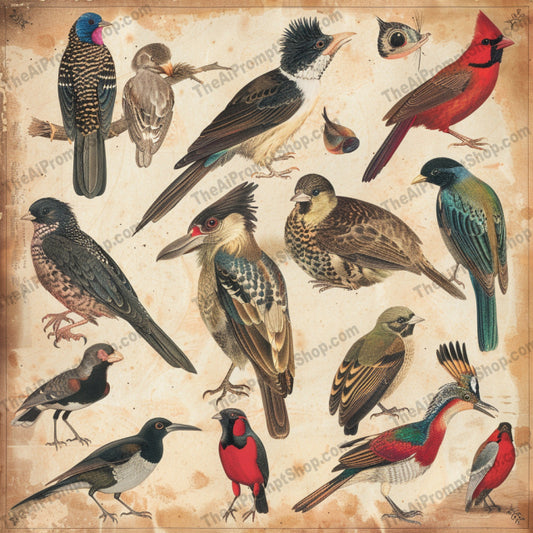 Vintage Natural History Illustration AI MidJourney Image Prompt, 8433Ai, Ai Image Prompt, antique, art, artistic, biology, birds, colorful, detailed, educational, fauna, fish, flora, Florals, historic, illustration, Image Prompt, insects, leaves, midjourney, natural history, nature, Prompt, scientific, vintage, wildlife