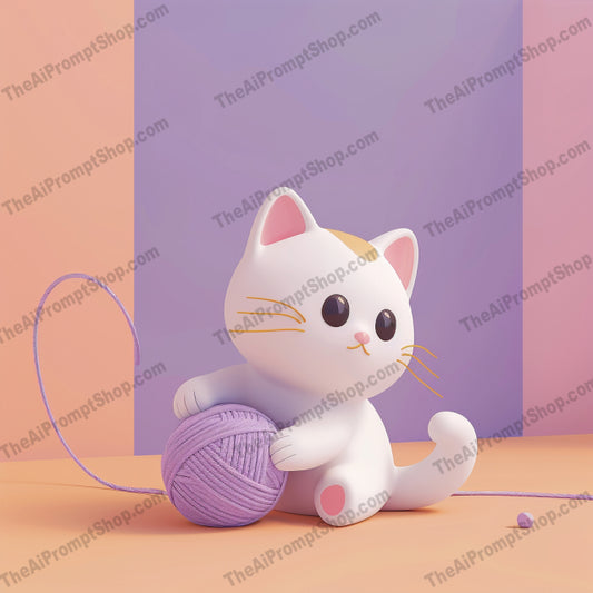 Pastel 3D Characters AI MidJourney Image Prompt, 9324 Character Art, midjourney, 3D illustration, pastel colors, cute, whimsical, cat, yarn, dinosaur, robot, hot air balloon, soft tones, creative, imaginative, delightful, charming, character art, digital art, adorable, playful, joyful, whimsical, fun, pastel theme, Midjourney, Ai, Ai Image Prompt, Image Prompt, Prompt