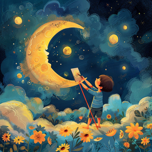 AI MidJourney Image Prompt, Celestial Whispers, 4938Celestial dreams, chat gpt, chat gpt prompts, chatgpt, chatgpt prompts, Dreamers in dusk, Ethereal bedtime, midjourney, Moon and stars, Moonlit dance, Night sky wonders, Nighttime serenity, Peaceful sky gazing, Playful lunar exploration, Starry night storytelling, Storybook Illustrations