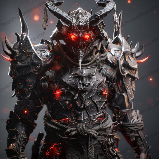 Futuristic Samurai Warrior AI MidJourney Image Prompt, 8671 Animation & Cartoons, midjourney, futuristic, samurai, warrior, high-tech, armor, glow, strength, mystery, science fiction, cyberpunk, advanced technology, intense, elaborate, otherworldly, battle-ready, sci-fi, neon, dystopian, combat, heroic, Midjourney, Ai, Ai Image Prompt, Image Prompt, Prompt