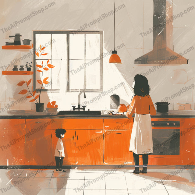 AI MidJourney Image Prompt, Culinary Bonds Series, 4950chat gpt, chat gpt prompts, chatgpt, chatgpt prompts, Family cooking time, Flavorful memories, Generational recipes, Heirloom traditions, Homely ambiance, Intimate home life, Kitchen stories, midjourney, Preparation of meals, Rustic kitchen charm, Storybook Illustrations, Warm culinary moments