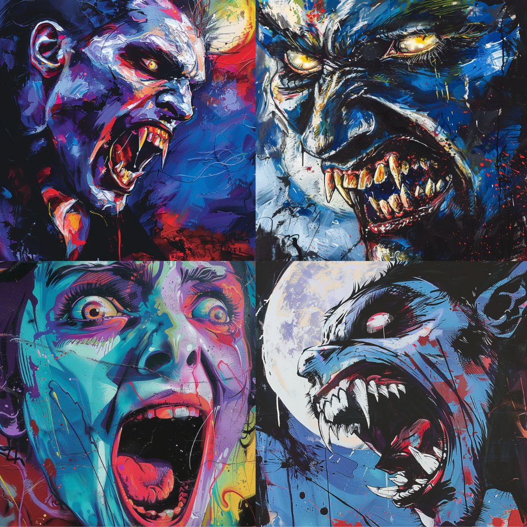 Rage against dusk illustration created from an AI image prompt.