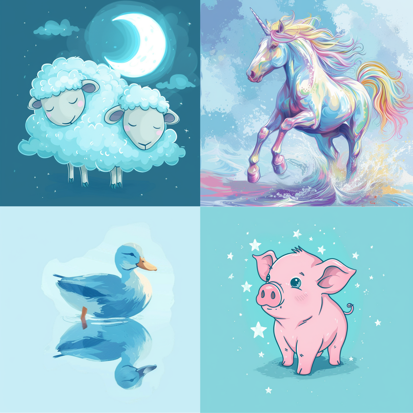 Animal illustration in a storybook style created from an AI image prompt.