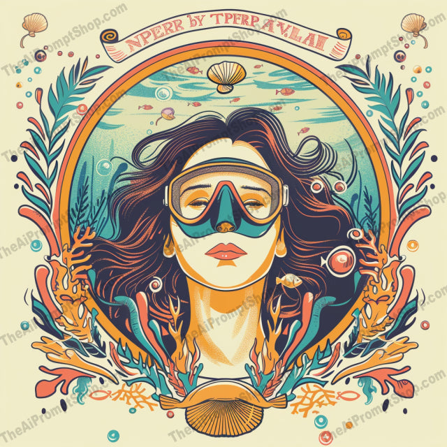 Vintage Adventure Illustration AI MidJourney Image Prompt, 8137adventure, artwork, aviator gear, detailed, exploration, hand-drawn, handcrafted, illustration, midjourney, mountains, nature, nostalgia, outdoors, retro, rustic, seashells, stylish, travel, vintage, wanderlust