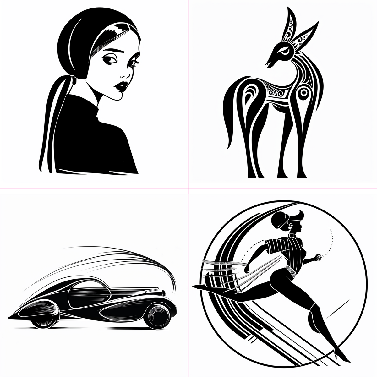 Logos in a elegant style created from an AI image prompt.