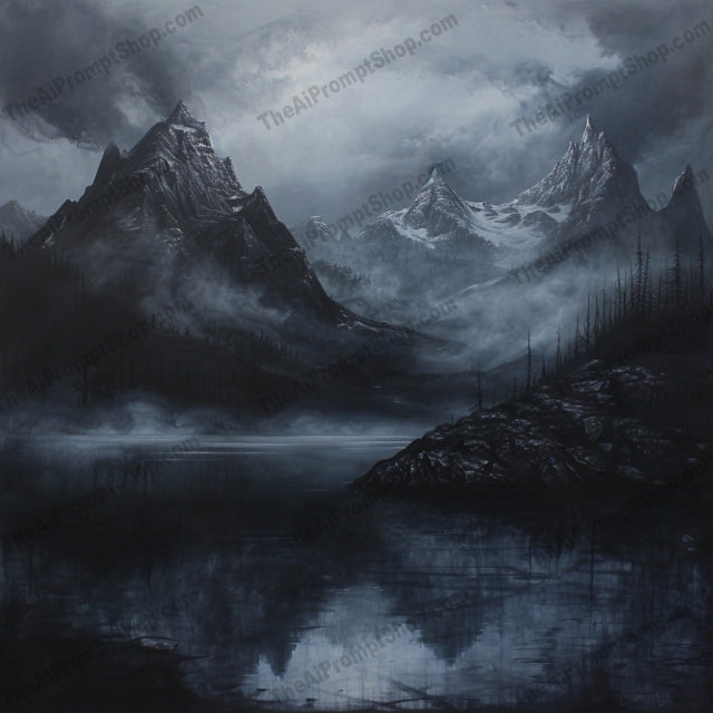 Dark and Atmospheric Landscapes AI MidJourney Image Prompt, 9501 Scary & Horror, midjourney, dark, atmospheric, landscape, eerie, forest, foggy, mountains, desolate, coastline, abandoned, graveyard, mysterious, melancholy, haunting, chilling, spooky, dismal, gloomy, moody, dramatic, Midjourney, Ai, Ai Image Prompt, Image Prompt, Prompt