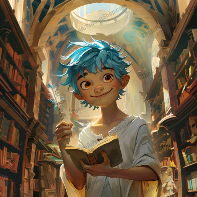 Magical Library Scene AI MidJourney Image Prompt, 9558 Animation & Cartoons, midjourney, magical scene, library, fantastical, mystical, vibrant colors, characters, magical activities, bookshelves, enchanting light, wizards, witches, sorcery, magic, fantasy, reading, spells, literature, adventure, knowledge, enchantment, Midjourney, Ai, Ai Image Prompt, Image Prompt, Prompt