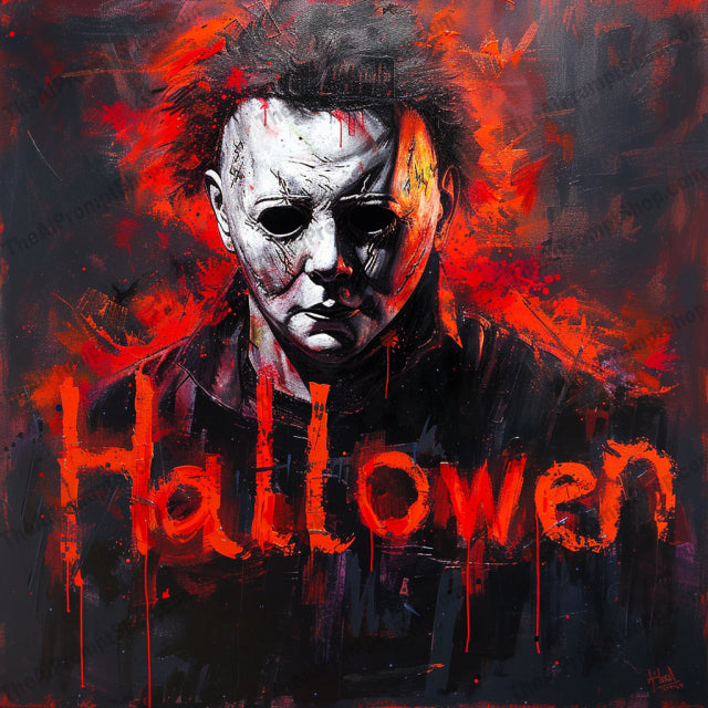Classic Horror Movie Tribute Art AI MidJourney Image Prompt, 8141black, Child's Play, classic, creepy, dark, digital art, dramatic, eerie, Friday the 13th, Halloween, Hellraiser, horror movie tribute art, iconic, intense, midjourney, red, scary, vivid