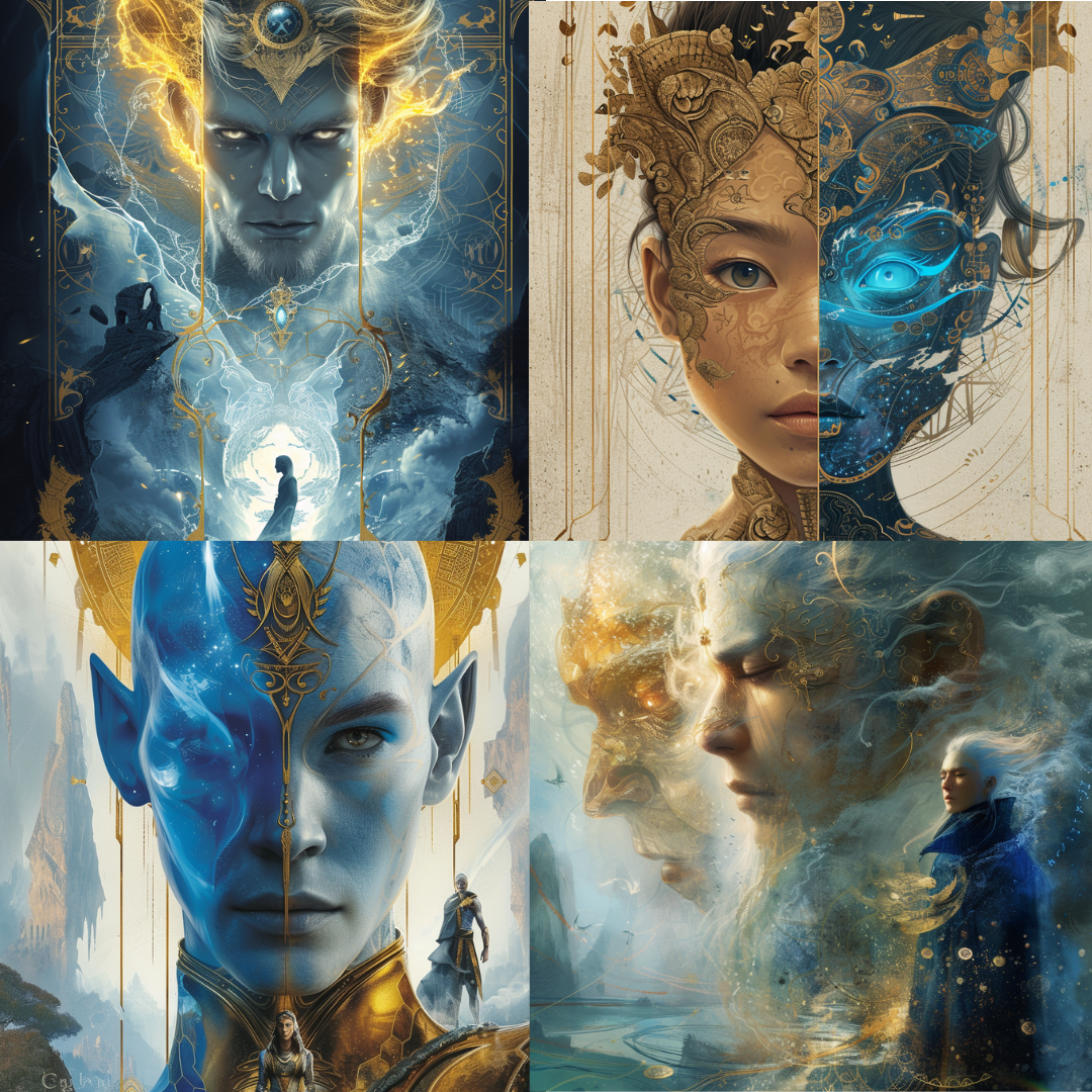 Celestial Mythos Artistry AI MidJourney Image Prompt, Character Art, 4170Alchemical motifs, Arcane symbols, Celestial beings, chat gpt, chat gpt prompts, chatgpt, chatgpt prompts, Cosmic energy, Divine aura, Elemental magic, Enchanted visages, Ethereal deities, Golden filigree, Intertwined realities, midjourney, Mystical portraits, Otherworldly entities, Sorcery and mysticism, Spiritual fantasy art, Supernatural elegance