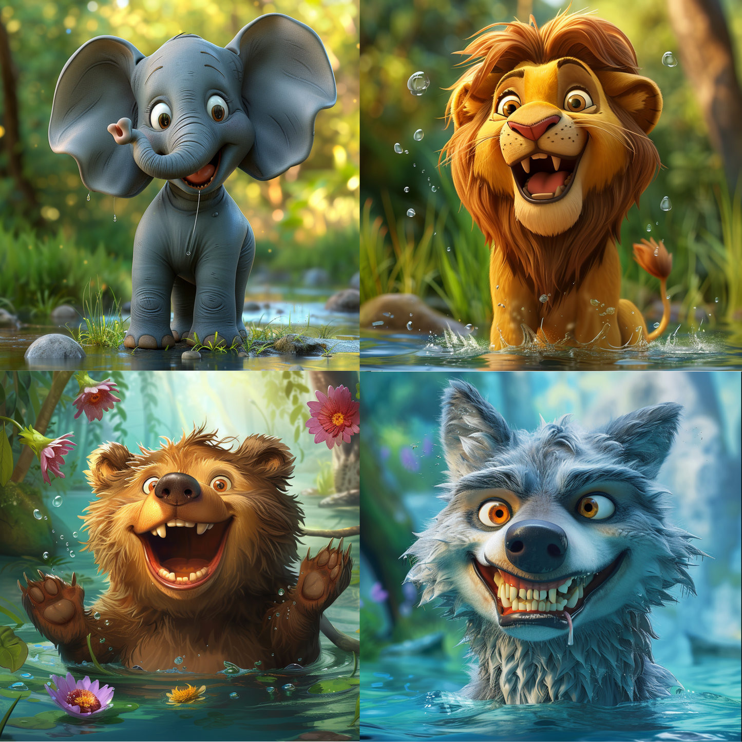 Animal illustration in a storybook style created from an AI image prompt.