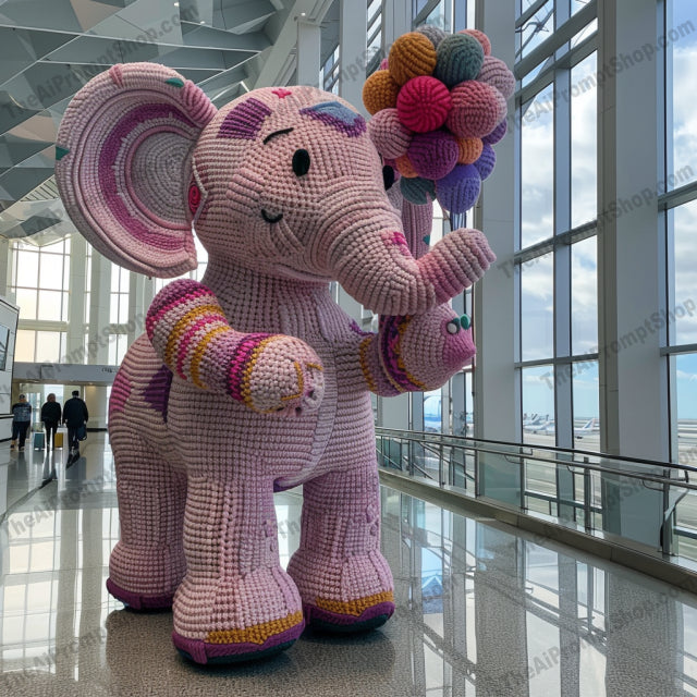 Colorful Crochet Animals in Modern Setting AI MidJourney Image Prompt, 9680 Storybook Illustrations, midjourney, crochet, animal art, handmade, dragon, elephant, giraffe, dog, colorful, whimsical, knitting, yarn art, craft, detailed patterns, modern backdrop, playful, creative, artwork, fiber art, contemporary art, decor, Midjourney, Ai, Ai Image Prompt, Image Prompt, Prompt